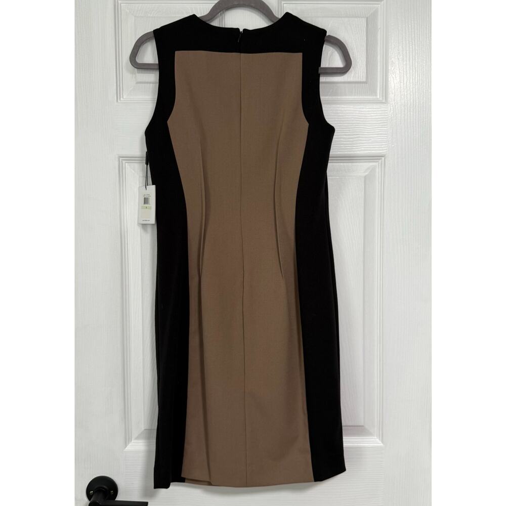 Calvin Klein New Women's Colorblock Taupe/Black Sleeveless Dress Size 4 - Picture 11 of 13